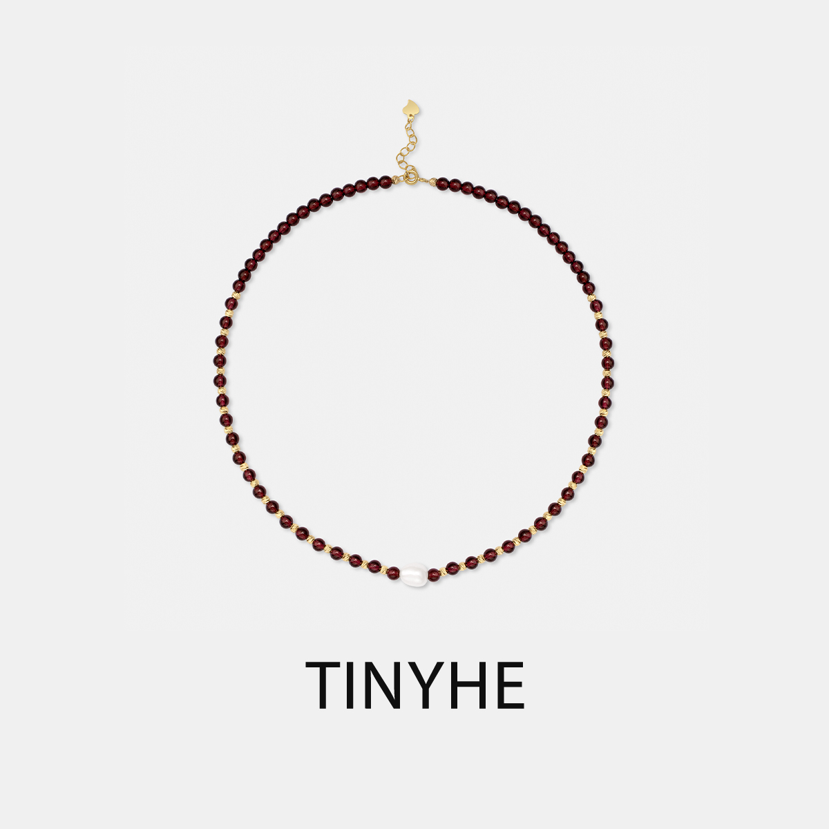 新年项链微合石榴石串珠女925银