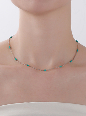 TINYHE米雪999纯银天然绿松石