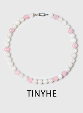 TINYHE米雪天然粉水晶白月光项链
