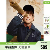 hazzys哈吉斯童装 男女童棉服冬新中大童含羊毛厚毛呢保暖外套