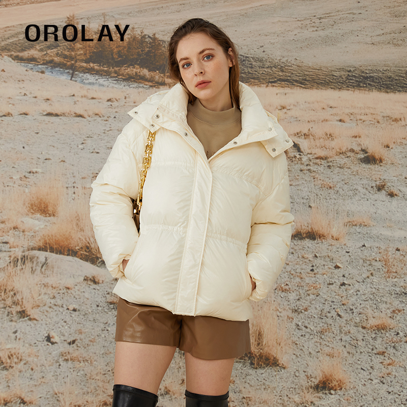 OROLAY冬季新款连帽保暖羽绒服