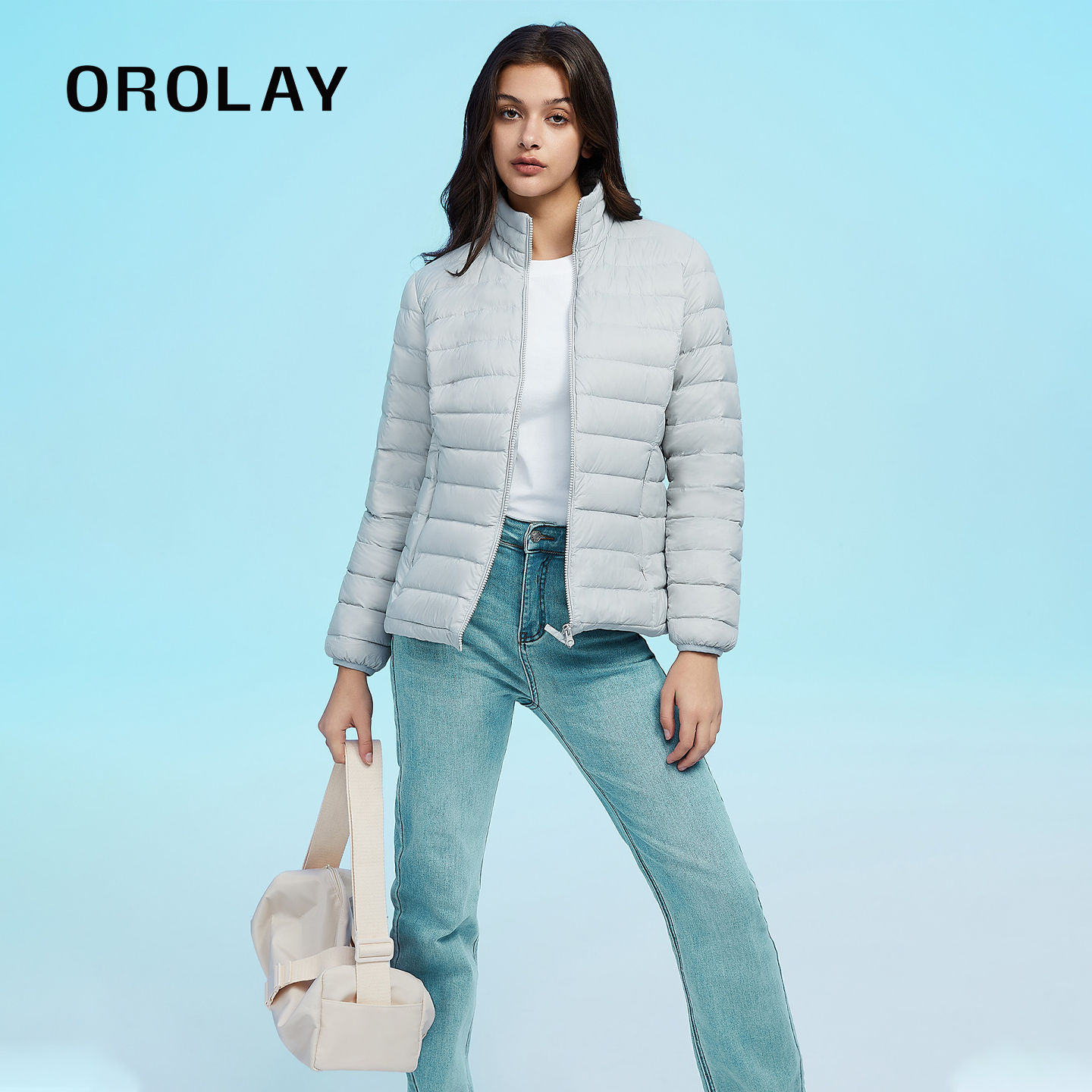 OROLAY小立领泡芙羽绒服