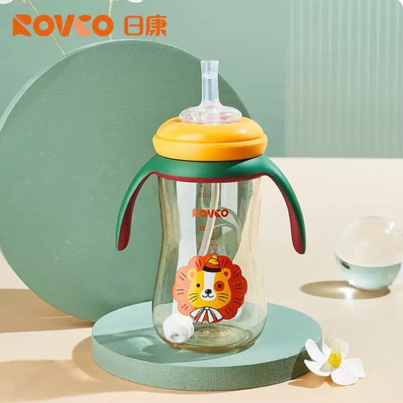 日康PPSU婴儿喝水杯喝奶杯N1060带手柄吸管杯吸嘴奶瓶宝宝训练杯