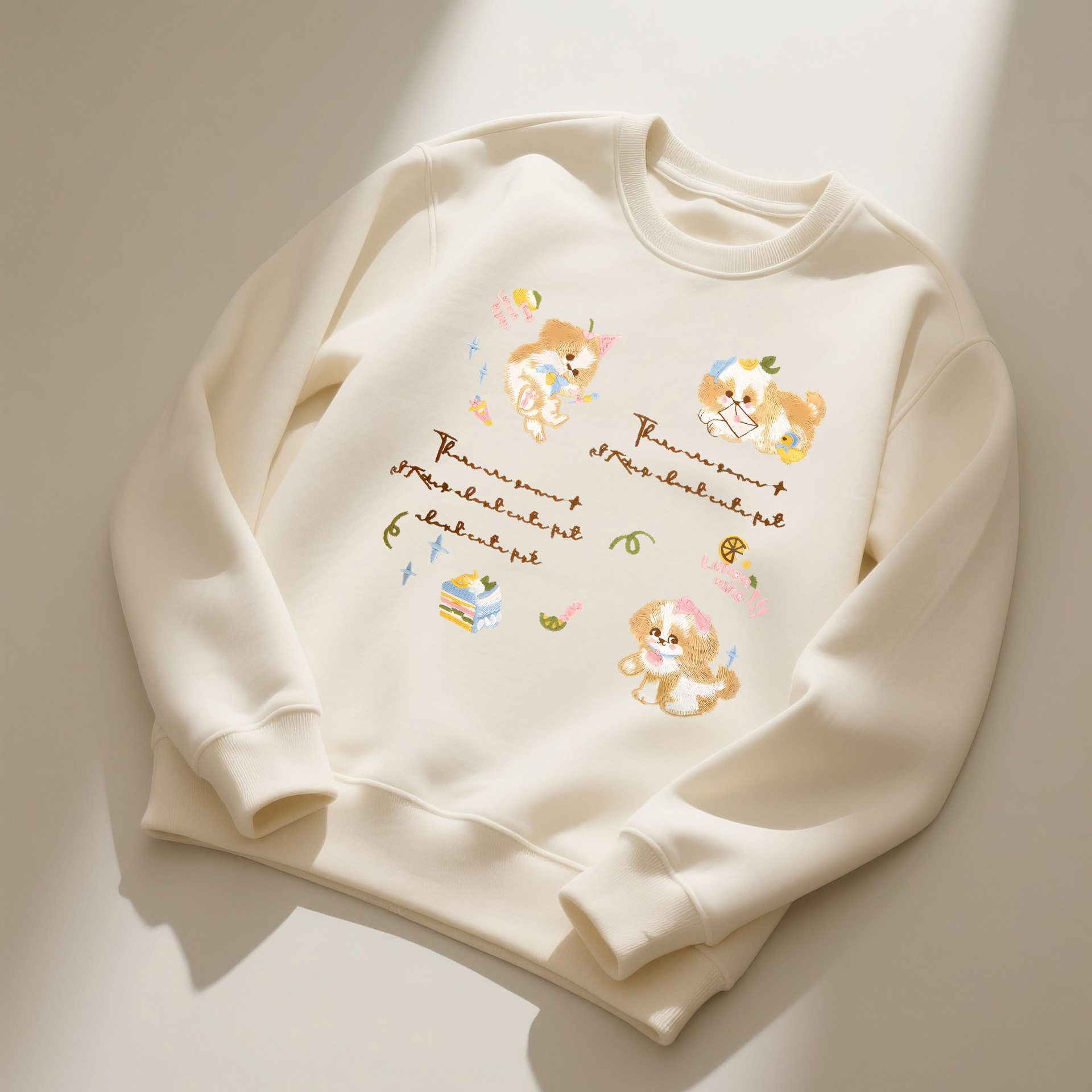 超好看的女童圆领卫衣2025秋冬季新款棉上衣长袖镂空印花米白色潮,童装/婴儿装/亲子装,卫衣/绒衫,淘宝优惠券,粉丝福利购,淘宝优惠卷