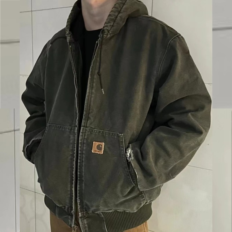 Carhartt卡哈特秋冬夹棉j130连帽外套帆布工装夹克做旧复古情侣潮