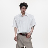 ArguE 夏 鱼骨垫肩冰感开衫 CulturE小众复古立体刺绣贵气短袖 衬衫