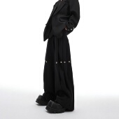 ArguE小众分割解构重磅压褶设计垂感西裤 宽松休闲立体裁剪阔腿裤