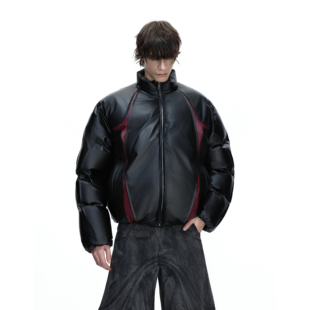 ArguE CulturE裂隙*解构短款加厚棉服撞色拼接三防面料棉衣外套