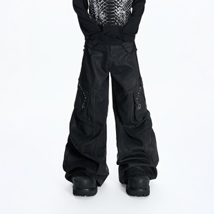 裤 ArguE 双褶弯刀工装 刷蜡漆面立体多口袋重磅牛仔裤 CulturE焦躁