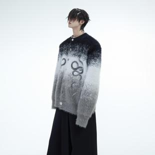 男 小众防貂毛撞色渐变毛衣宽松慵懒针织衫 ArguE CulturE蛇年限定