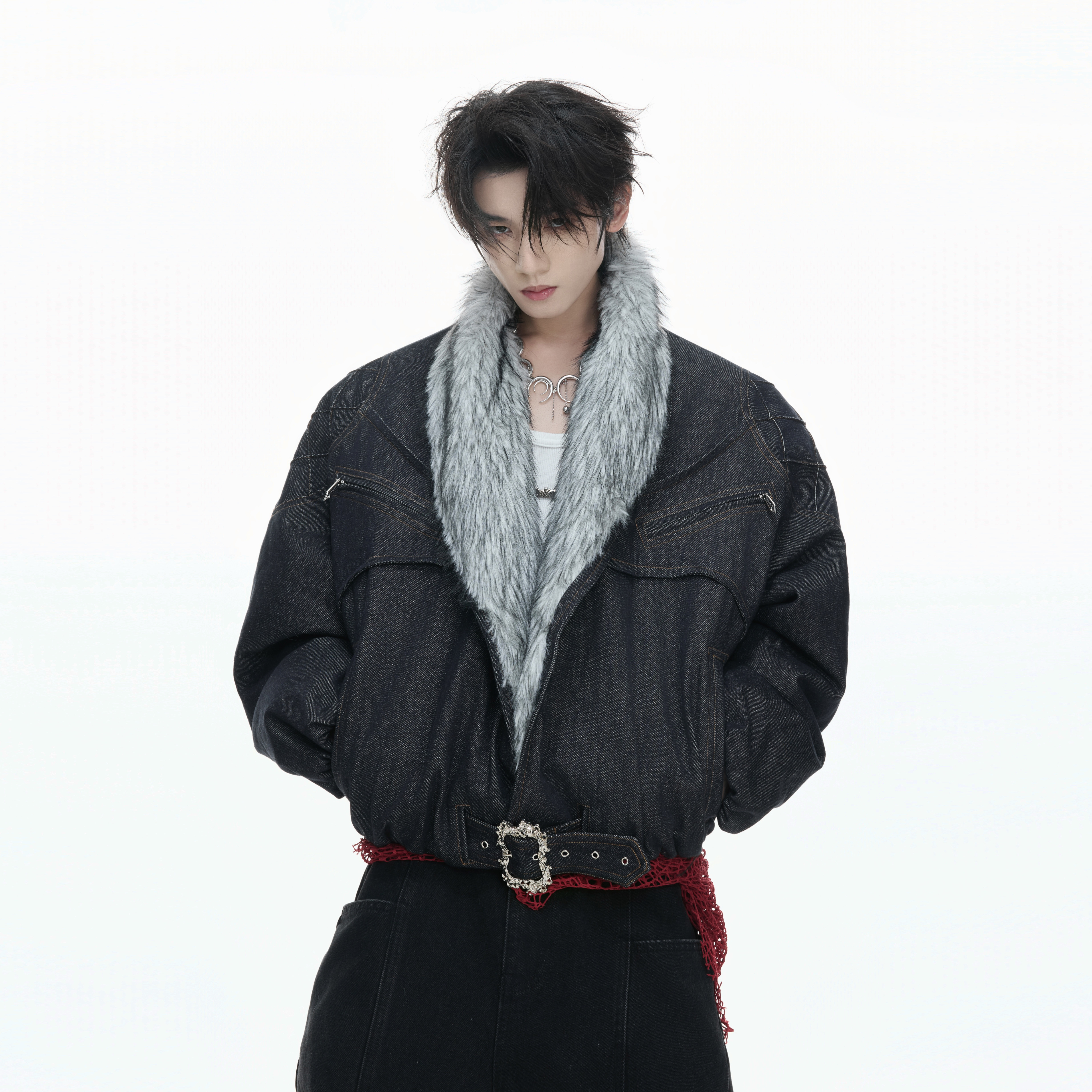 ArguE CulturE玄灰*重磅原色原牛狼王毛领座山雕加绒加厚牛仔外套,男装,夹克,淘宝优惠券,粉丝福利购,淘宝优惠卷