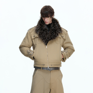 口袋拼接座山雕加绒加厚外套 重磅帆布水洗工装 ArguE CulturE野骞