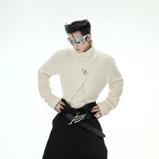 长袖 打底衫 内搭秋冬 CulturE小众磨毛解构高领金属logo修身 ArguE