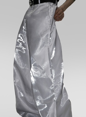 CulturE夏季小众先锋感液态高级光感垂感西裤宽松长裤直筒裤男