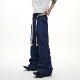 腰带拼接设计休闲长裤 ArguE CulturE小众重磅立体剪裁直筒牛仔裤