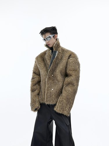 culture双面穿防貂毛皮草外套