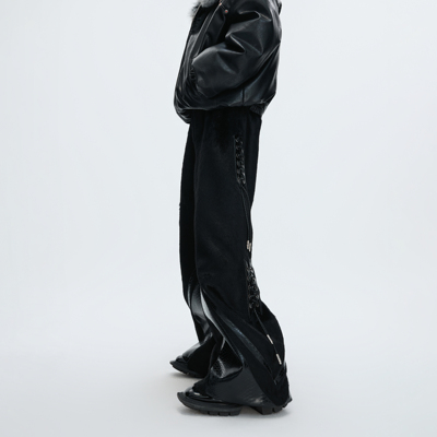 ArguEC动脉马绒毛拼鳄鱼纹阔腿裤