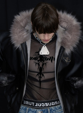 ArguE CulturE破晓 小众透视网纱打底衫朋克先锋Logo内搭长袖男