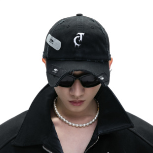 ArguE 重工复古做旧破坏棒球帽创可贴设计鸭舌帽 CulturE缝缝补补