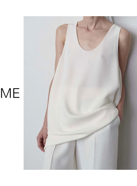 NEME 2025 醋酸U领宽松显瘦通勤两穿百搭背心女设计感无袖上衣