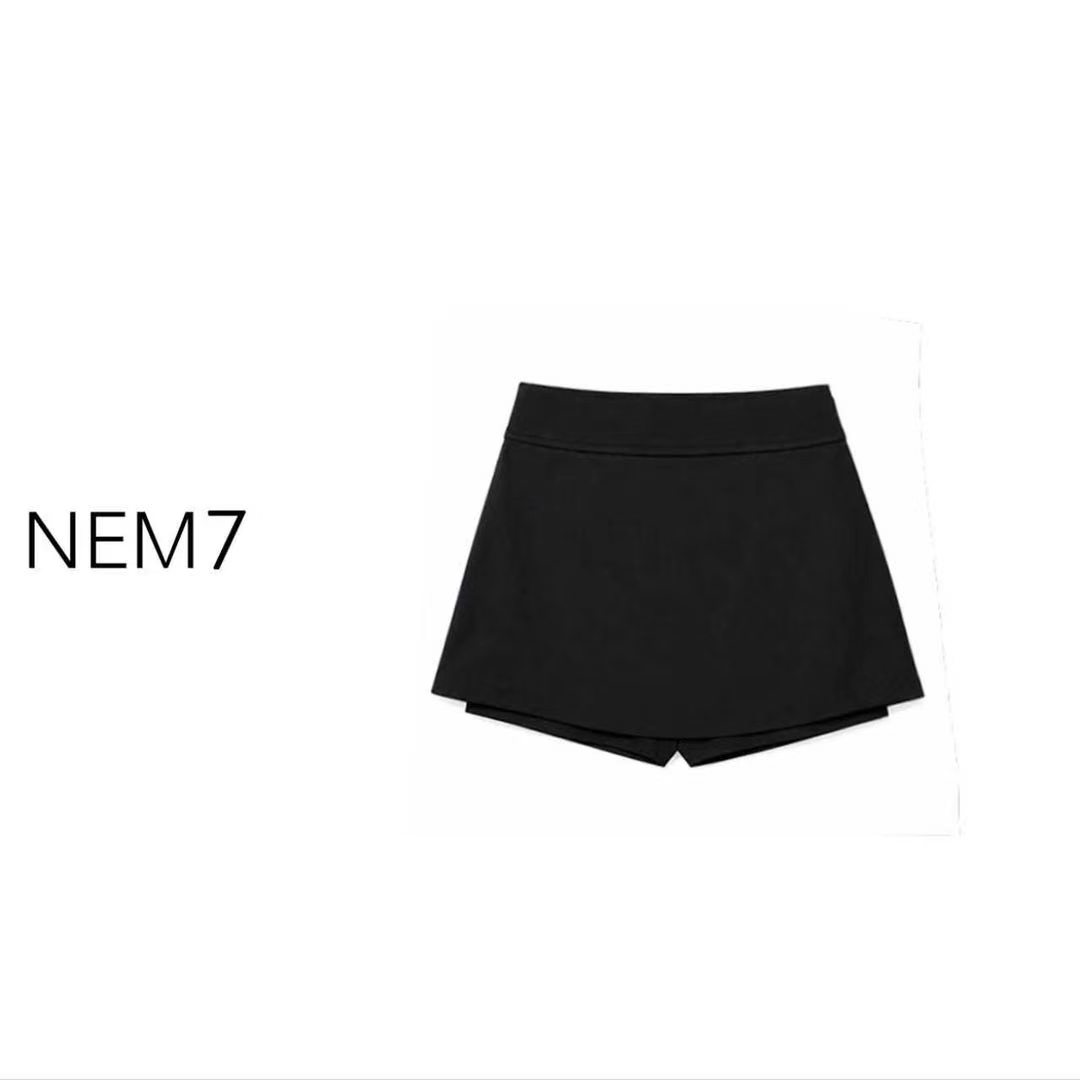 NEM7 2026【柔简廓感】法简筒高腰显瘦百搭叠式短款裙裤图片