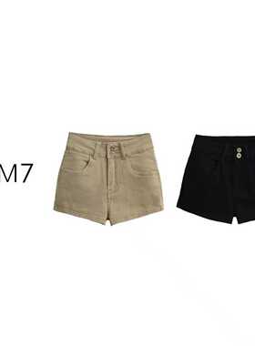 NEM7 复古辣妹高腰显瘦两粒扣休息短裤春秋百搭修身