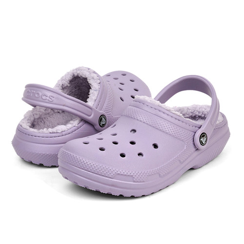 Crocs卡骆驰暖棉洞洞鞋