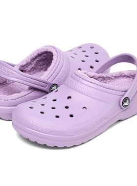 Crocs卡骆驰保暖舒适家居儿童冬季棉拖鞋洞洞鞋拖鞋207010_5PR