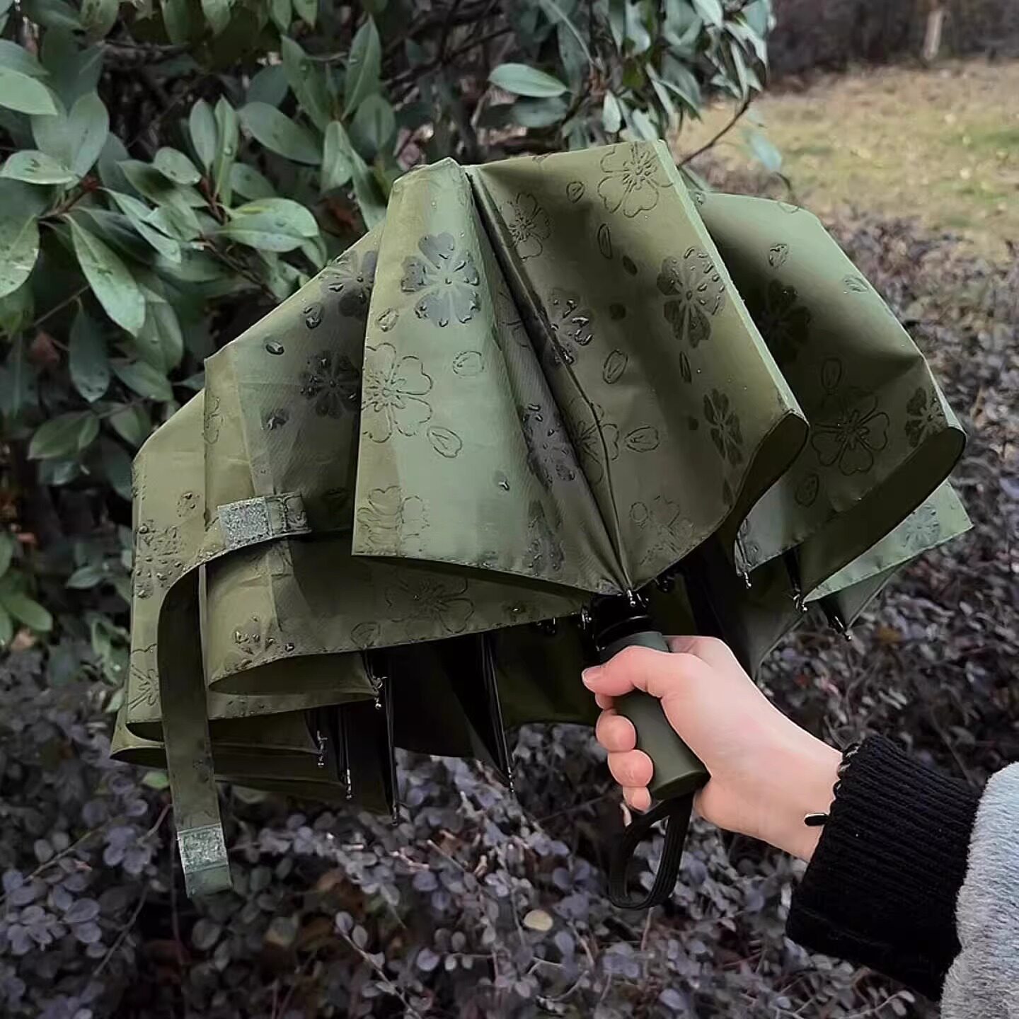创意遇水开花雨伞便携式折叠自动晴雨伞女生高颜值上学专用雨伞