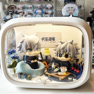 look up小屋场景盲盒展示盒太空舱手办娃屋造景素材包装饰收纳盒