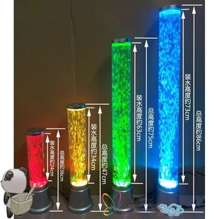 柱形喷水店铺喷气泡喷泉水舞七彩变色水柱装饰屏风风水柱气泡灯