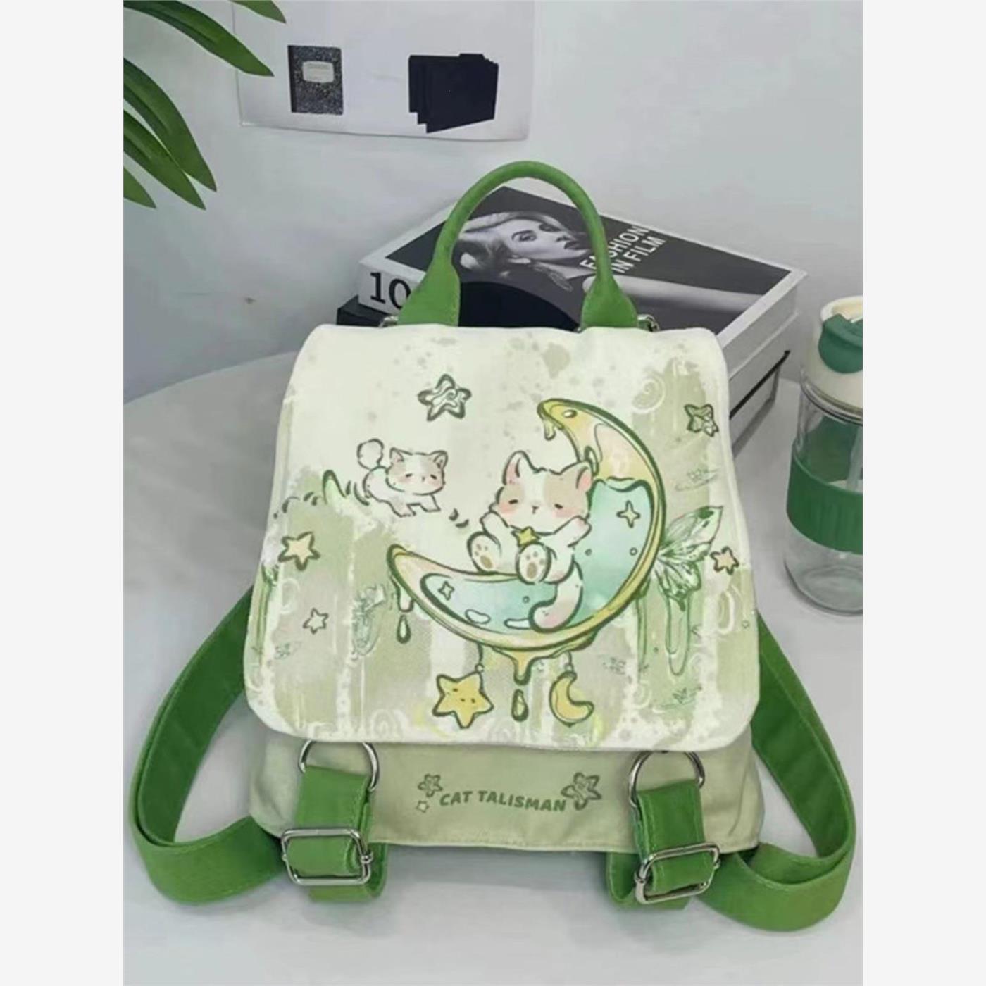 书包女生高颜值ins风可爱双肩包女设计感小众帆布包小型背包新款