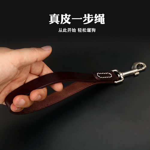真皮一步绳防爆冲狗狗牵引绳