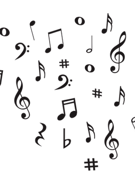 音乐符号培训班学校橱窗布置装饰