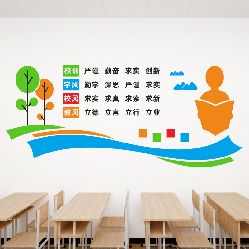 小学初中教室走廊过道布置墙贴墙面贴画校园班级文化墙照片墙装饰