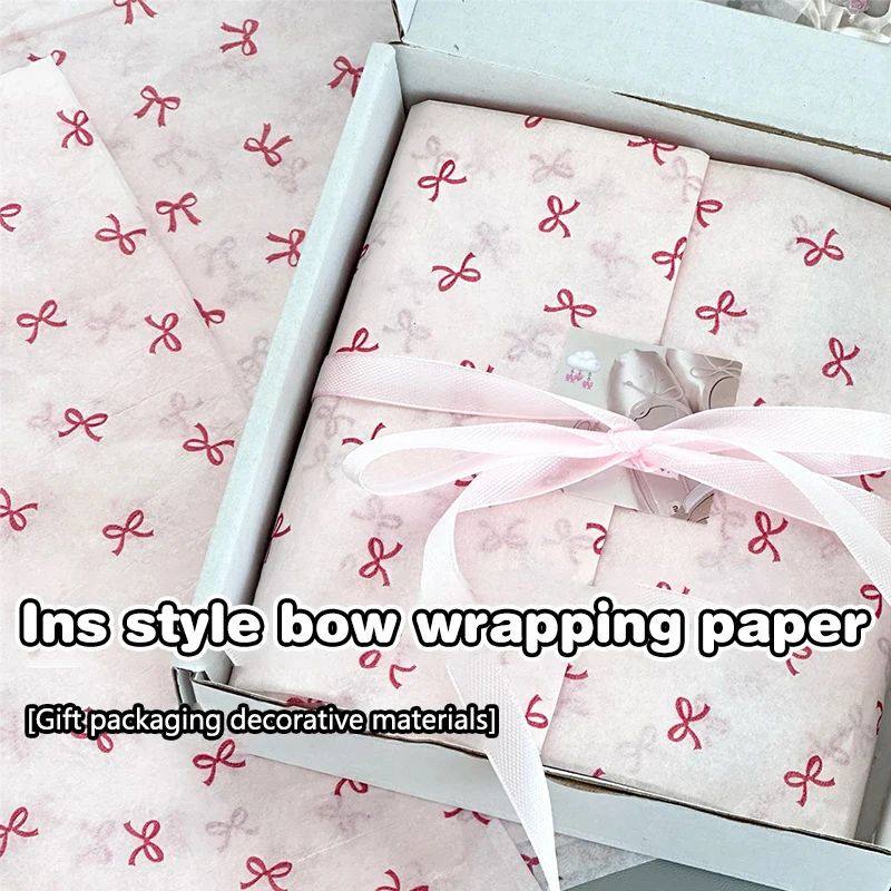 10 Pieces Of Pink Bow Snow Pear Paper Handmade Paper Gift Wr