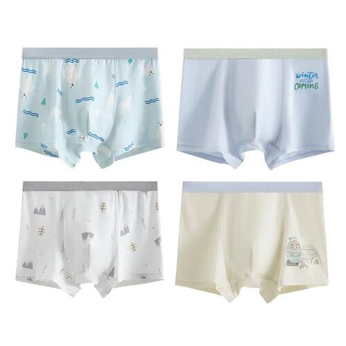 4PCS High-Quality Boys Baby Boxer Shorts Underwear Kids Chil