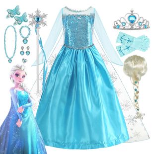 Disney Frozen Elsa Snow Queen Princess Dress Girls Costume H