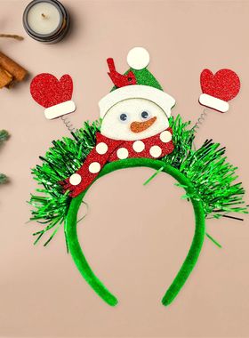 Festive Reindeer Antler Headbands with Glittery Jingle Bells