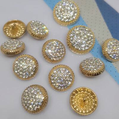 18/23/25MM Round Metal Rhinestone Buttons For Clothing DIY S