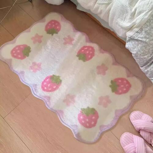 Retro carpet sweet strawberry floor mat bedside blanket foot