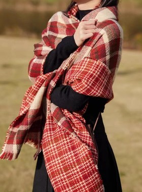 Women's Scarf Winter New Year Red Senior Couple Men's Scarf