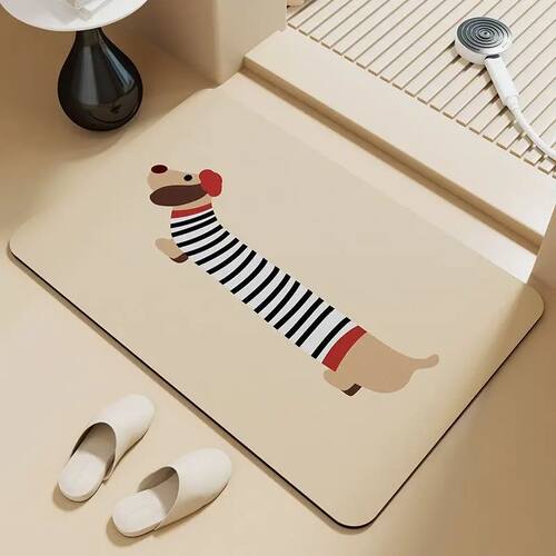 Dachshund puppy absorbent floor mat diatom mud bathroom door