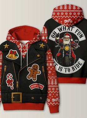Funny Santa Claus Pattern Ugly Christmas Hoodie Autumn/Winte