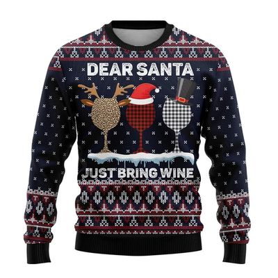 Wine Glass Ugly Christmas Sweater Men Sale 3d Printing Hoodi