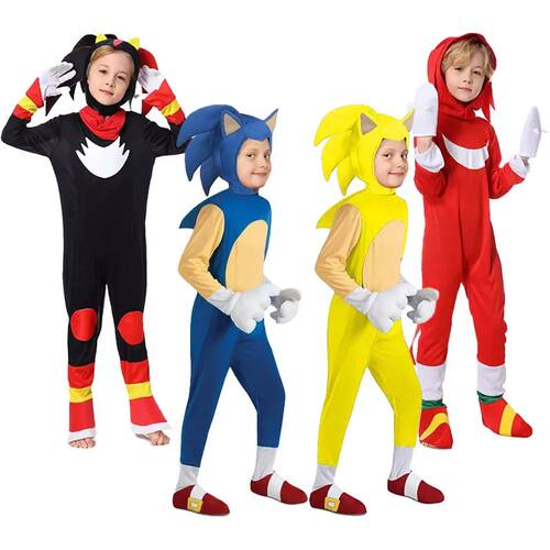 Sonics Cartoon Jumpsuit Bodysuit Kids Cosplay Disguise Hedge