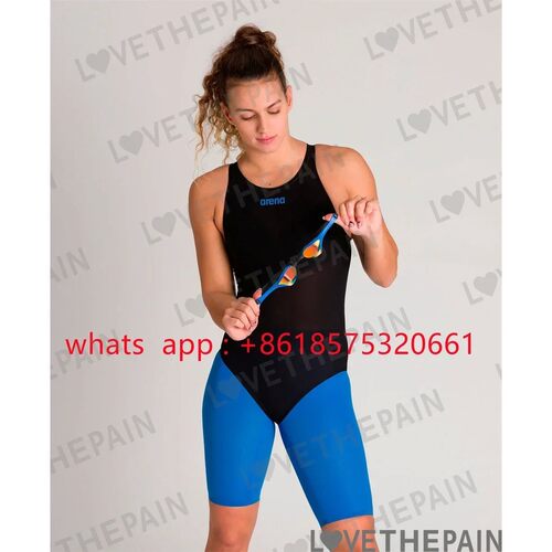 women’s open-back one-piece competition swimsuit training R