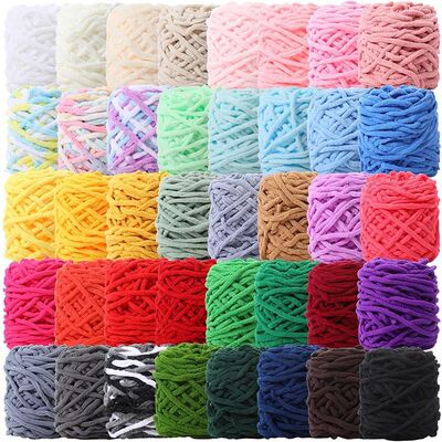 50M Rainbow Fluffy Velvet Plush Yarn Thick Soft Chunky Cheni