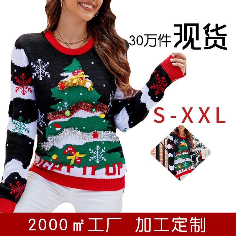 Long Sleeve Christmas Knitted Top 2025 Autumn And Winter Chr