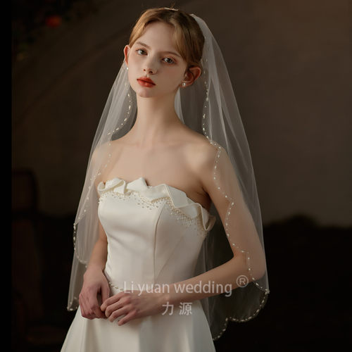 Bridal Veil High-end Sense Simple Fairy Travel Short Single